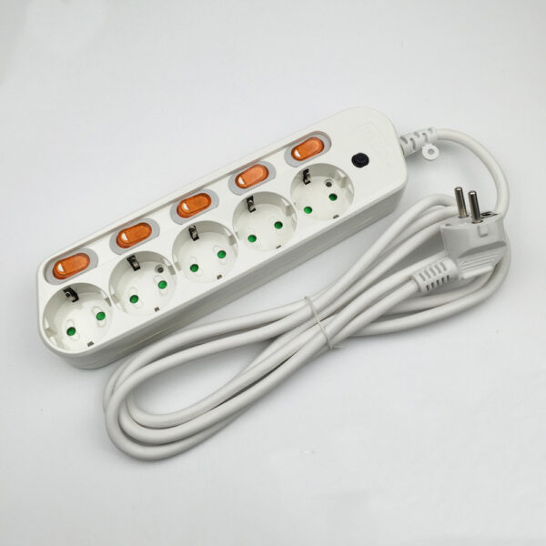 Power Socket Strip, Wiring Board Extension Strip, European Standard European Standard Socket - Image 4