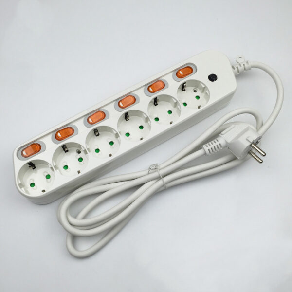 Power Socket Strip, Wiring Board Extension Strip, European Standard European Standard Socket - Image 3