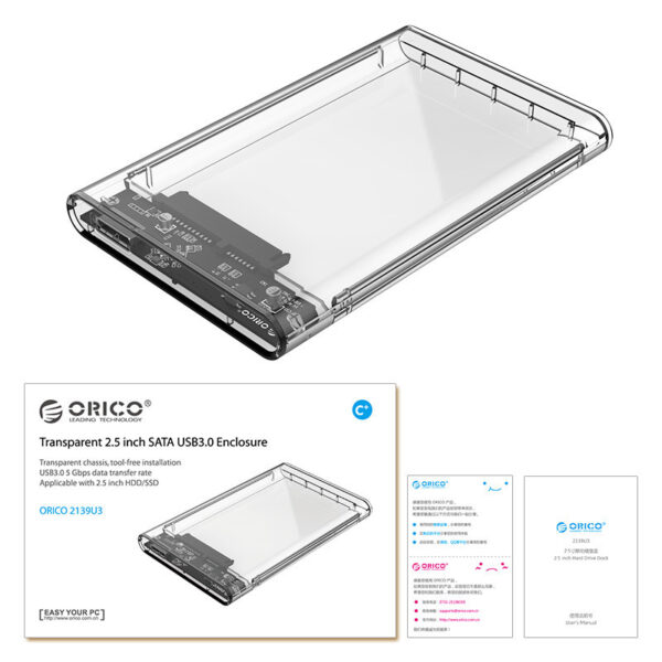 ORICO 2139U3 2.5" Notebook HDD Enclosure - Image 3