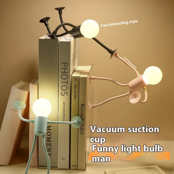 Changeable Shape Funny Sportsman Night Light Versatile Lamp Creative Funny Quirky Button Battery Desk Lamp Ornament Vacuum Suction - Image 2