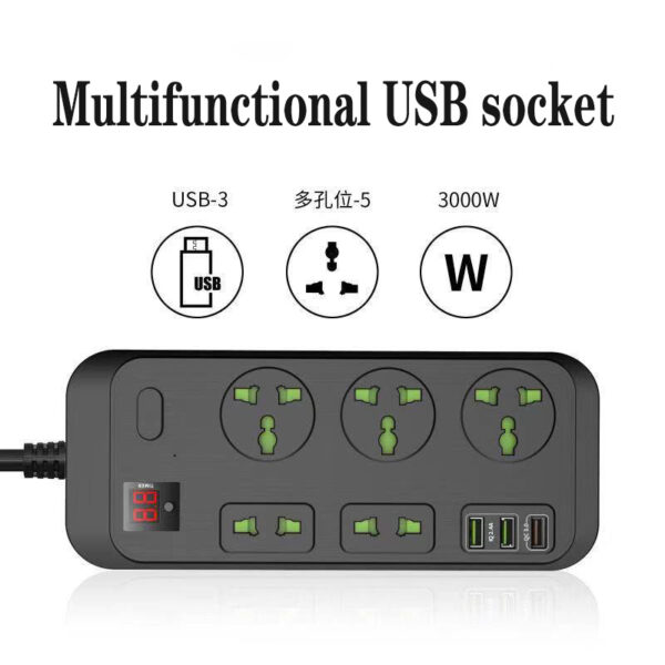 USB Power Strip Smart British Plug Multi-function Power Strip - Image 3