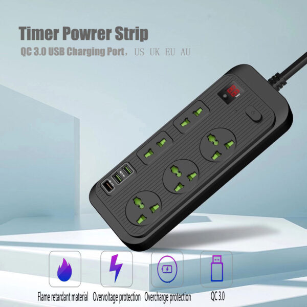 USB Power Strip Smart British Plug Multi-function Power Strip - Image 6